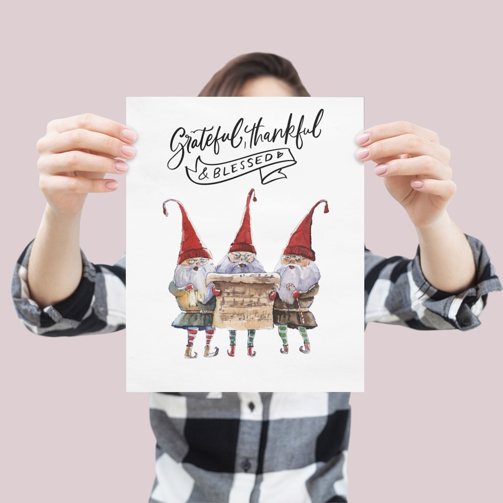 Wall Art Watercolor Christmas Illustration Print Poster Card Unframed - Picture 3 of 6